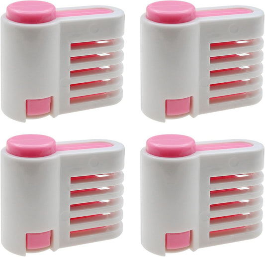 4PCS DIY Cake Slicer Cake Layer Slicer 5 Layers Cake Leveler Kitchen Fixing Tools for Bread Toast and Cakes (Pink)