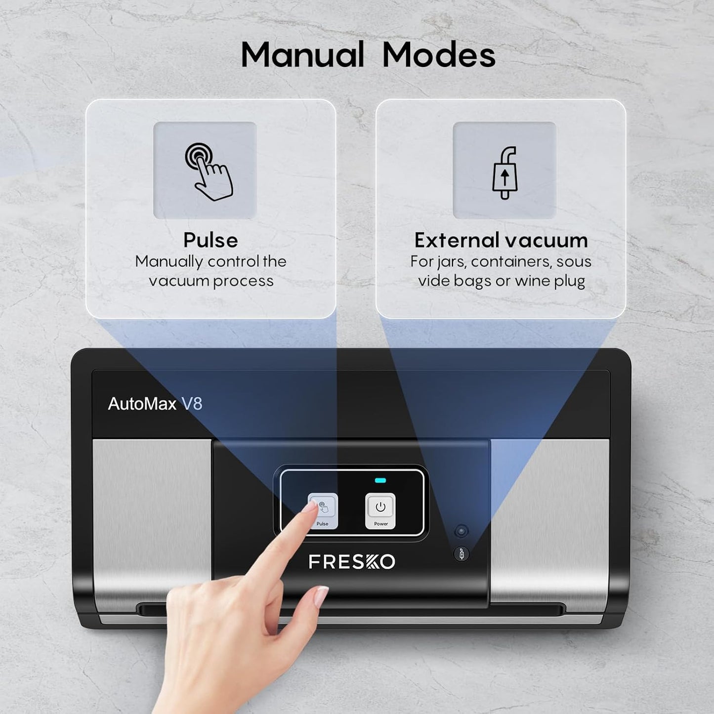 Automatic Vacuum Sealer, Powerful Food Vacuum Sealer Machine, Auto Dry-Wet Detection | Bag Cutter | 2 Rolls Bags | Effortless Operation, Black