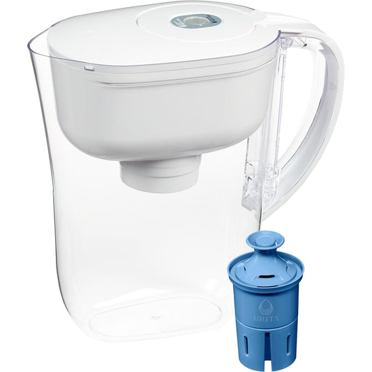 Brita Metro Elite Water Filter Pitcher, Removes 99% of Lead, Includes 1 Filter, 6-Cup, White