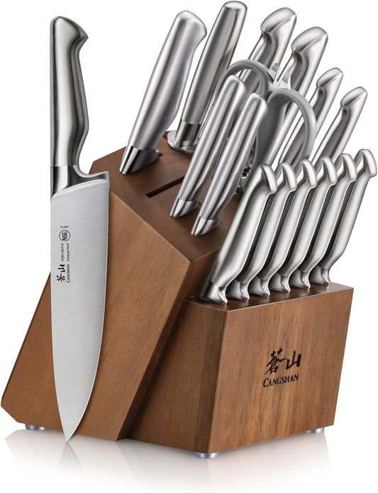 Cangshan Sanford Series 1027051 German Steel 17-Piece Knife Block Set