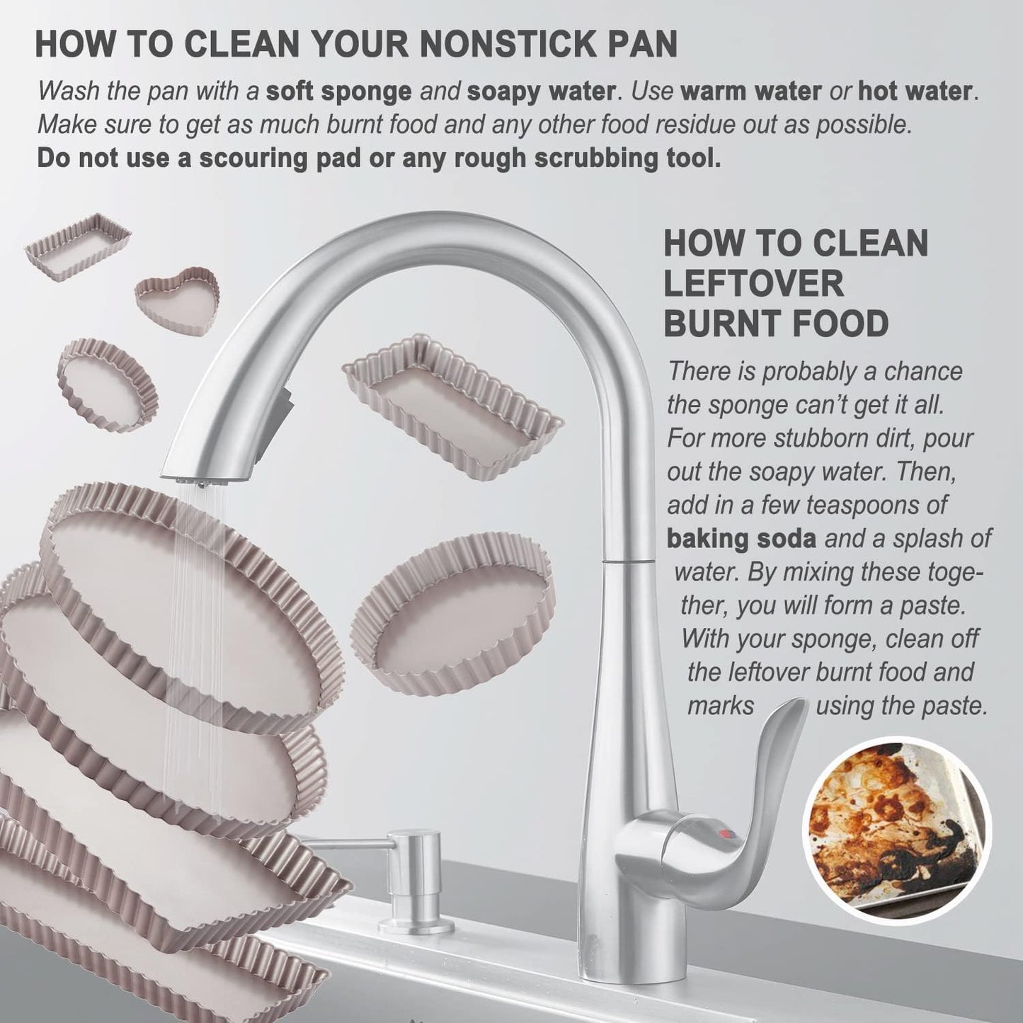 CHEFMADE Mini Tart Pan Set, 4-Inch 4Pcs with Removable Loose Bottom Non-Stick Heart-shaped Quiche Bakeware for Oven and Instant Pot Baking (Champagne Gold)