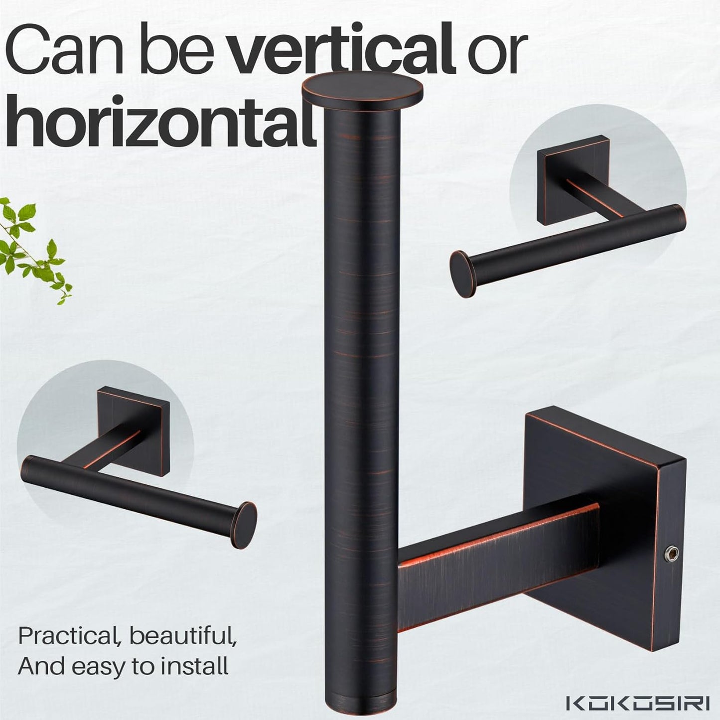 KOKOSIRI Toilet Paper Holder Oil Rubbed Bronze Toilet Roll Holder Hold Mega Rolls Kitchen Bathroom Tissue Paper Dispenser Stainless Steel, B2008ORB