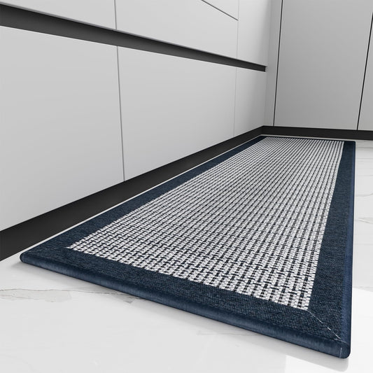 PADOOR Kitchen Mats for Floor, Kitchen Rugs Non Slip Washable, Rubber Backed Kitchen Runner Super Absorbent Kitchen Floor Mat Sink Rug, 20”x32” Blue