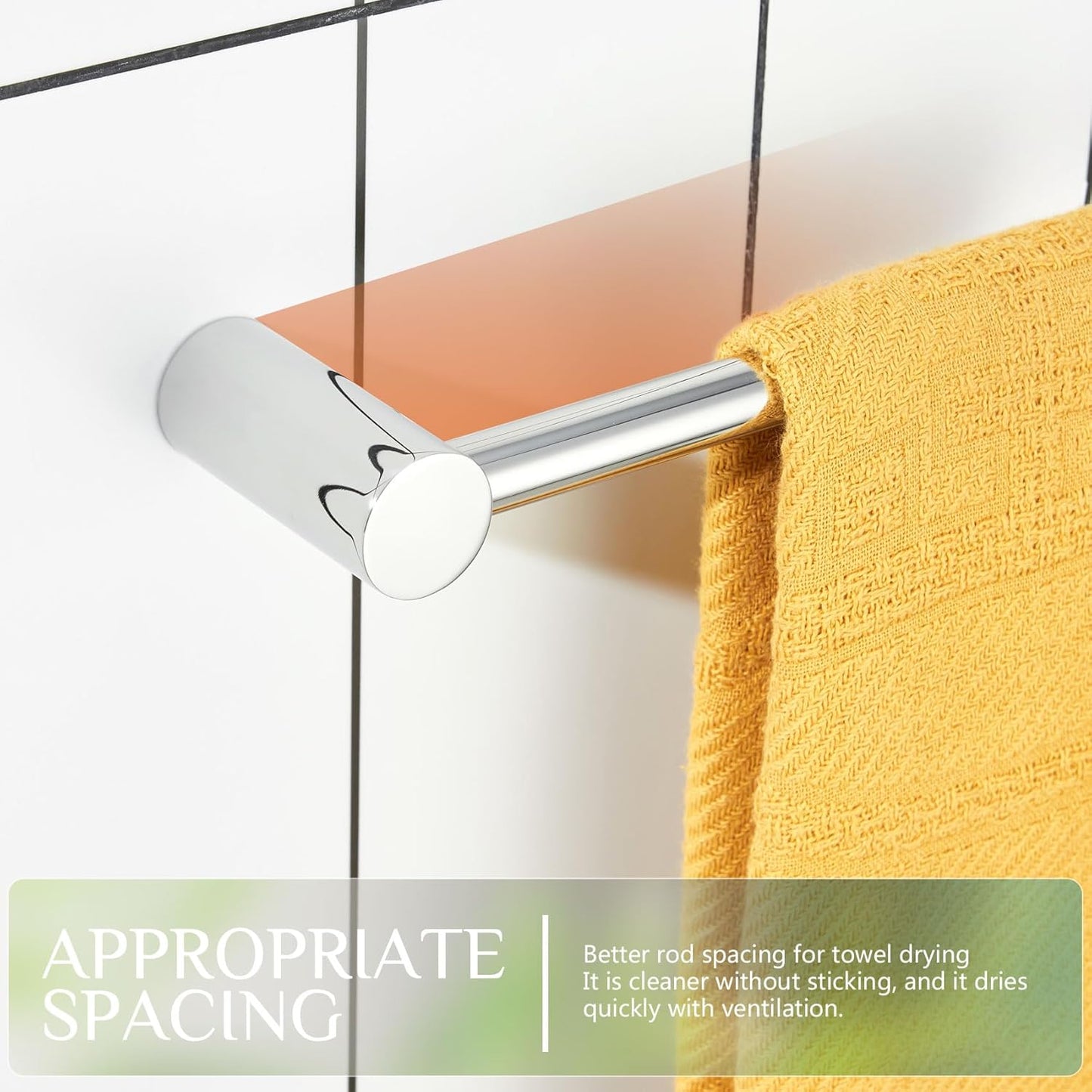 KOKOSIRI Towel Bars for Bathroom Wall Mounted 20'' Towel Rack Polished Chrome Single Rod for Lavatory Bathroom Hardware Stainless Steel, B4007CH-L20