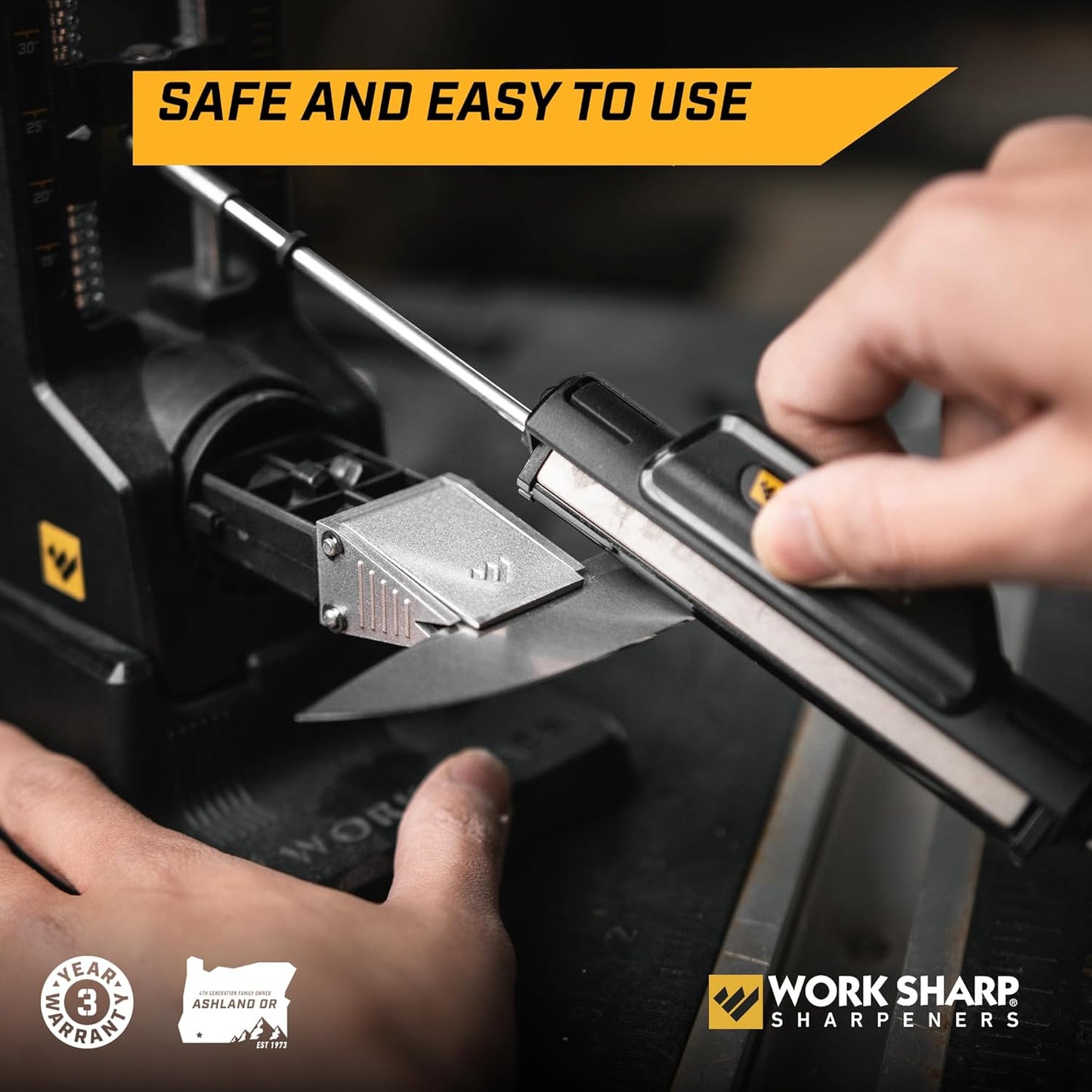 Work Sharp Precision Adjust Elite Knife Sharpener - Adjustable Knife Sharpening System - For Hunting, Serrated & Kitchen Knives