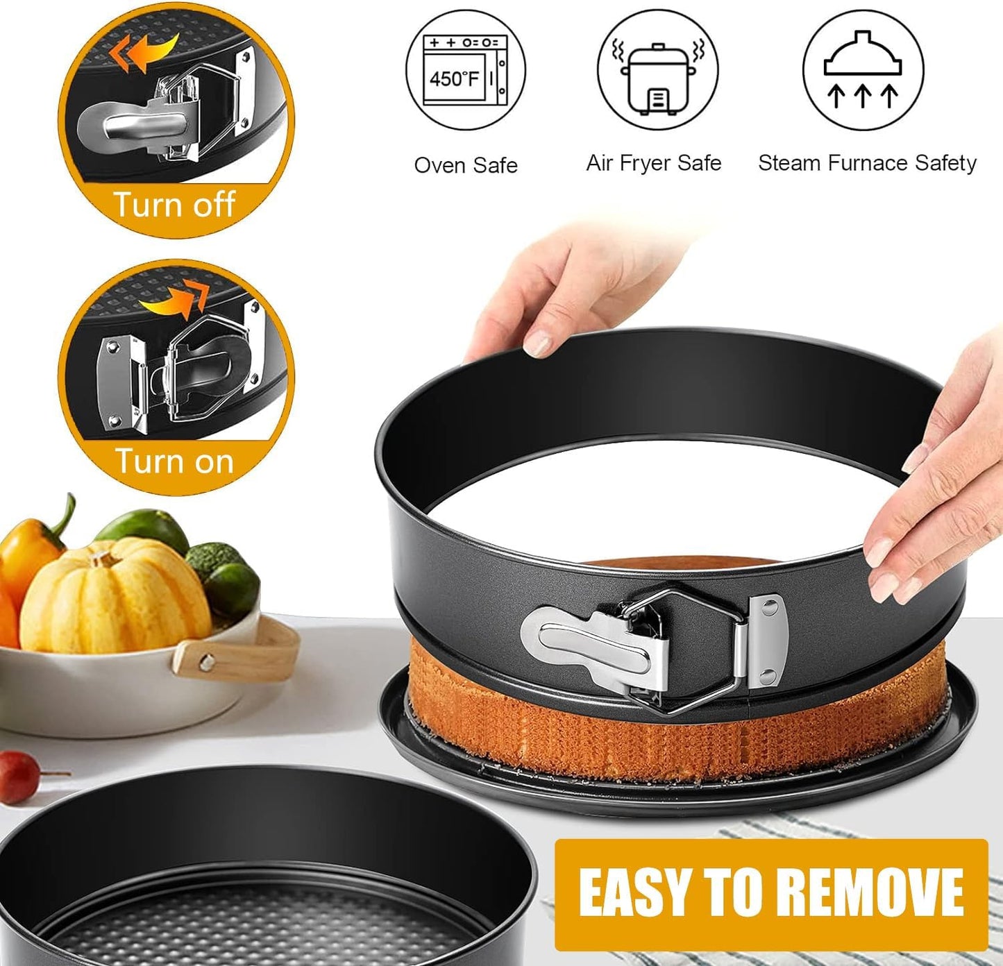 7 Inch Springform Cheesecake Pan with Removable Bottom, Leakproof Round Cake Baking Pan