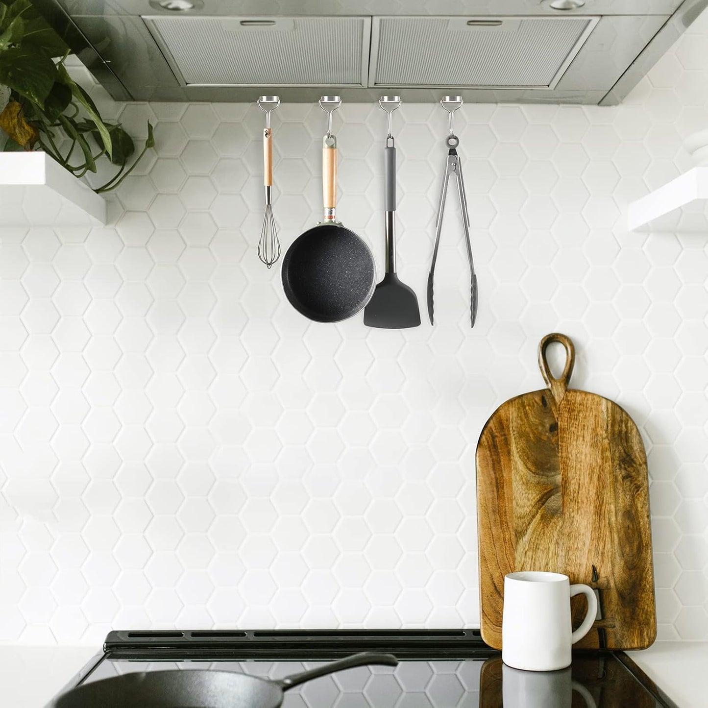 Magnetic Hooks, Heavy Duty 304 Stainless Steel Magnet Hooks for Cruise Refrigerator Grill,Strong Magnet with Hooks for Home Kitchen, Garage Toolbox,4pack （Silver,1.3in-1 40Lbs）