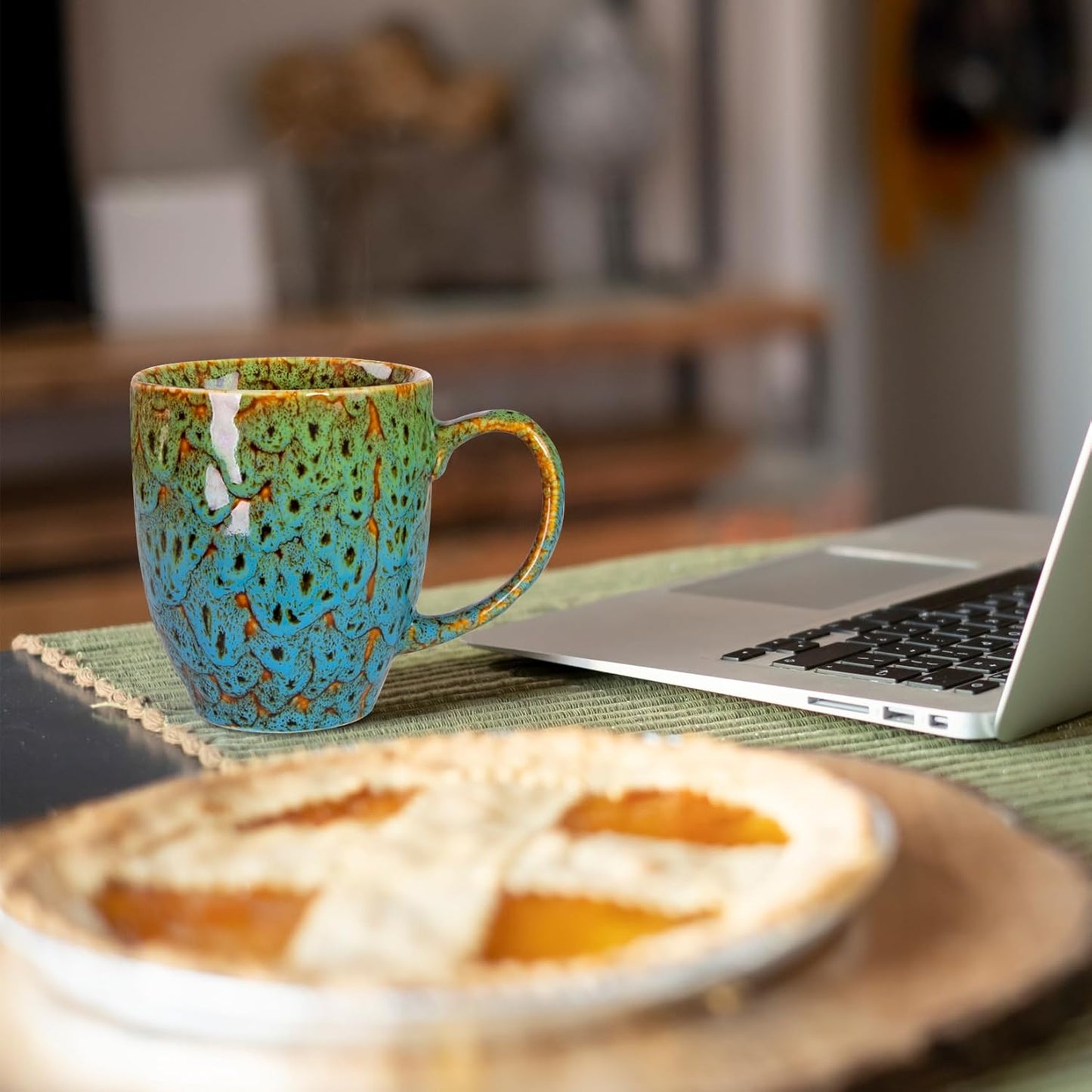 Set of 2 Durable 16 oz Coffee Cups, Large Coffee Mugs with Ergonomic Handle, Ceramic Mugs Dishwasher & Microwave Safe, Ideal Tea Mugs for Home, Office, Gifts (coffee, Tea, Hot Cocoa, Latte Cup)