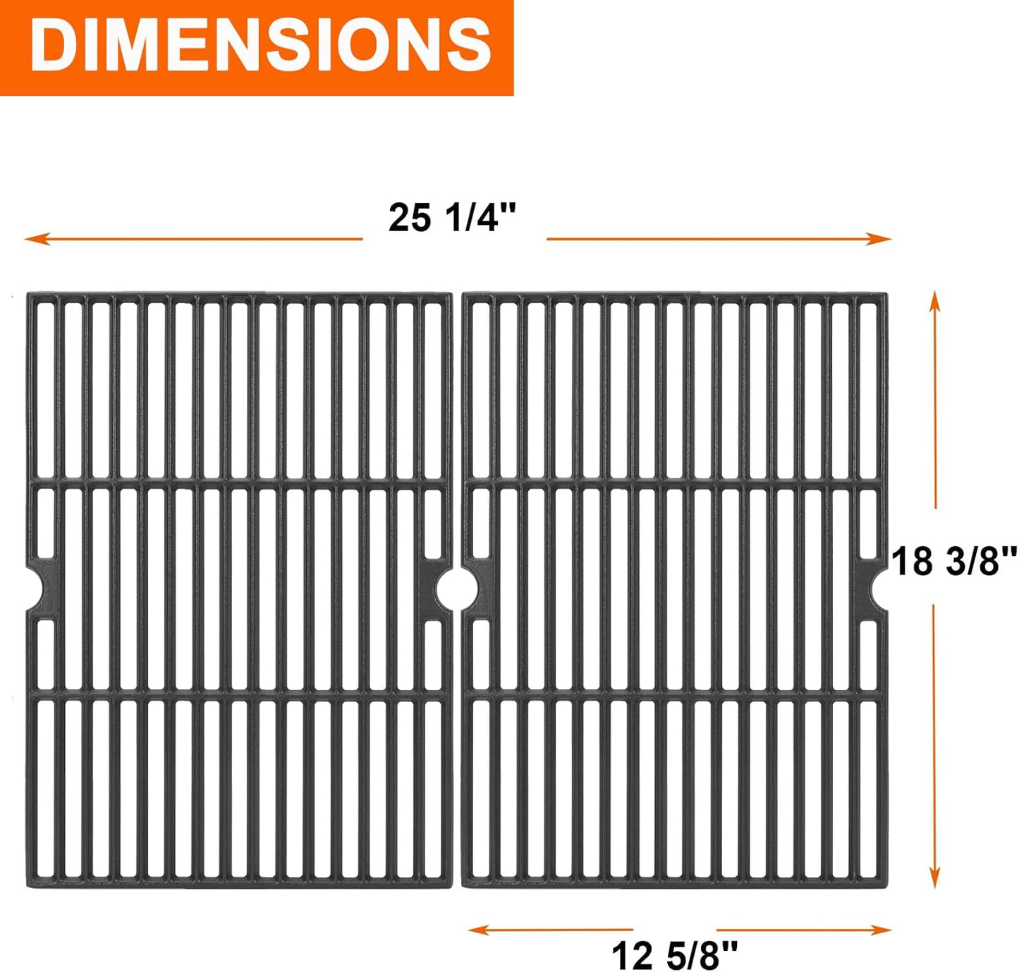 BBQ Future Cooking Grate Replacement for Master Chef G45301 G45303 G45308 G45309 G45311 G45313 Grill, Heavy Duty Matte Cast Iron Grill Grid for MasterChef BBQ Parts