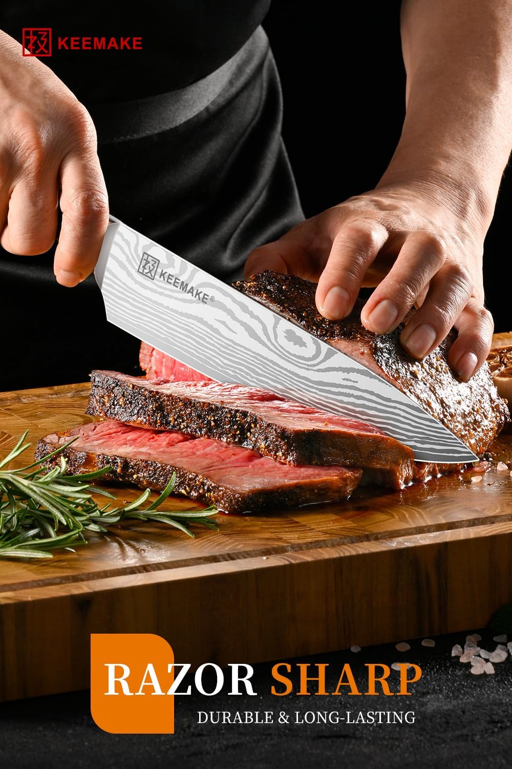 KEEMAKE Chef Knife 8 Inch - Ultra Sharp Kitchen Knife 1.4116 High Carbon Stainless Steel Blade, Ergonomic Handle, Professional Meat Knife for Home Cooking & Chefs, w/Sheath & Gift Box