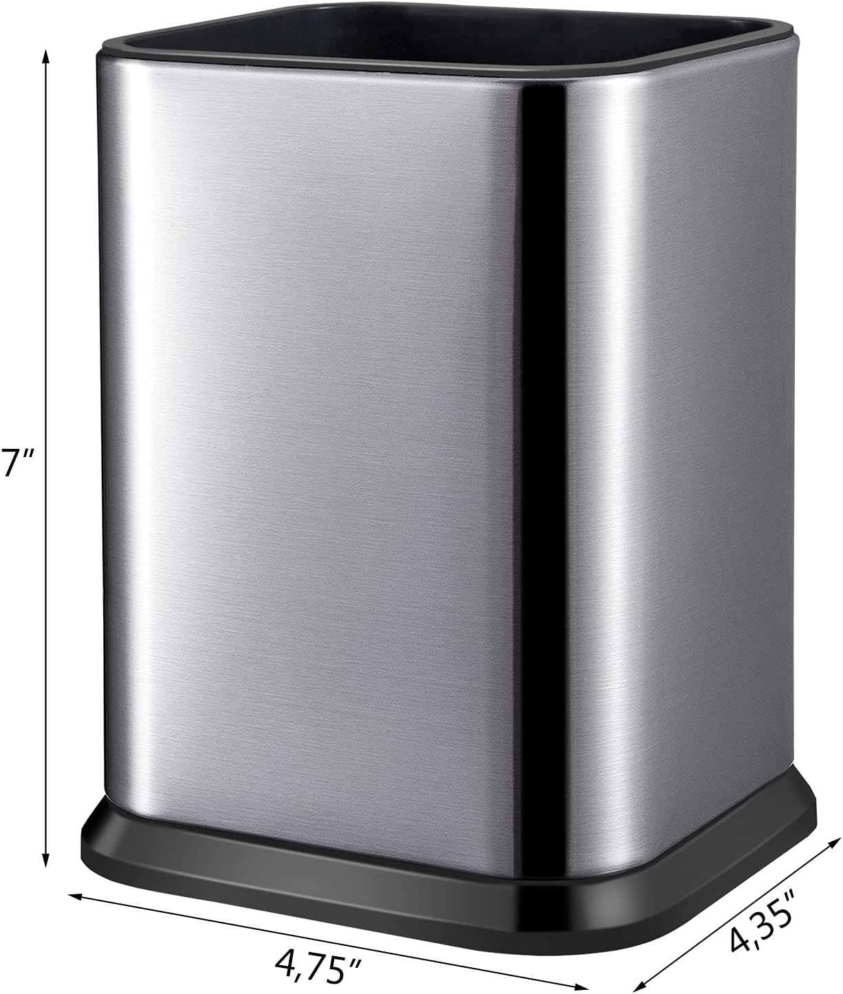 RedCall Stainless Steel Kitchen Utensil Holder for Countertop, Spoon Spatula Organizer,Modern Rectangular Large Cooking Utensil Caddy Counter,Utensil Crock Silver