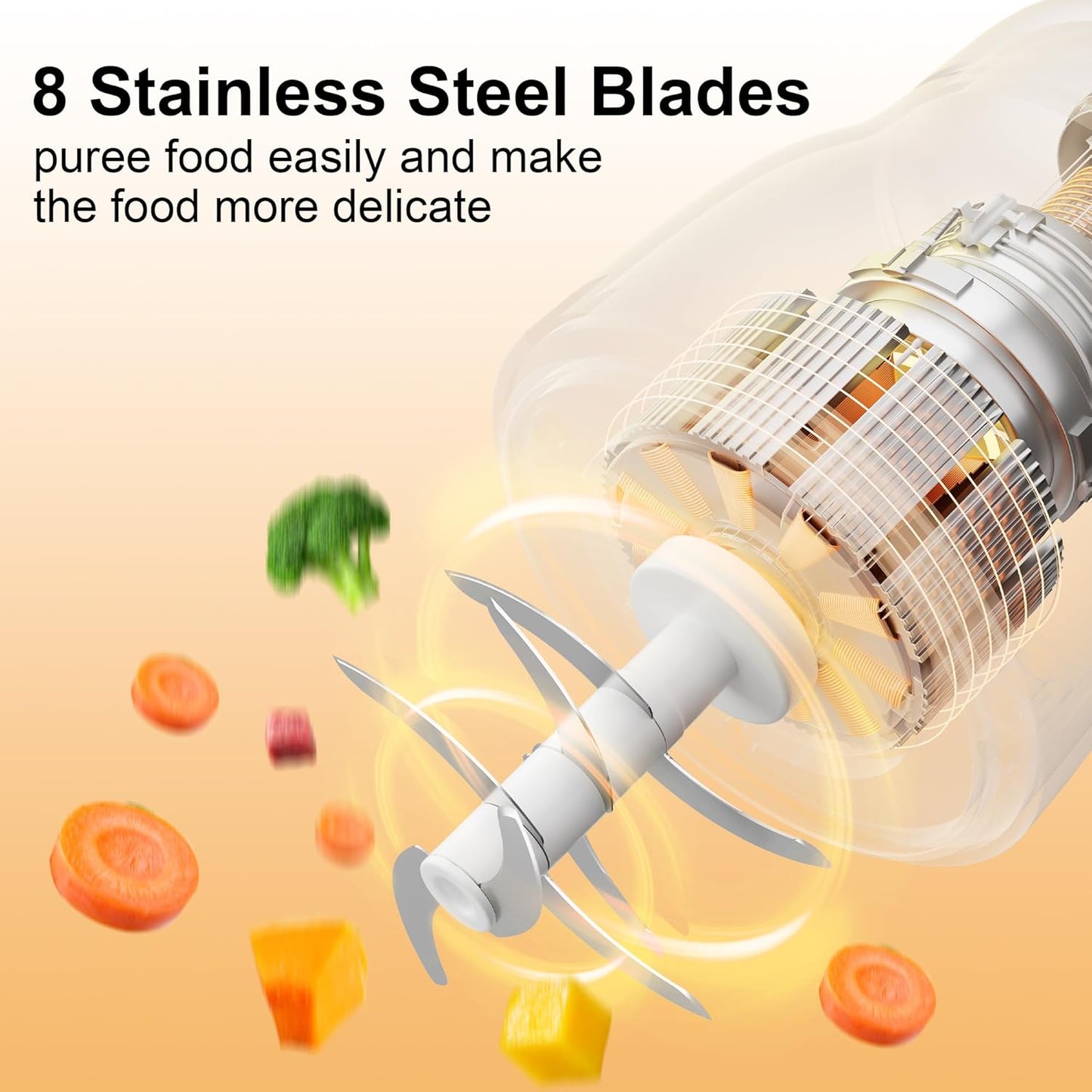 Baby Food Maker, Green Baby Food Blender, 10oz Baby Food Puree Maker, Food Processor for Baby Foods Fruit Vegetable Meat, 10-Second Quick Soft Food Prep for Baby