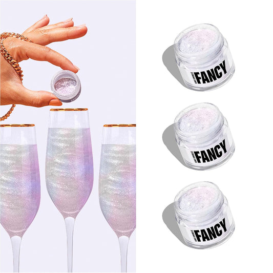 Fancy Sprinkles Moonstone Iridescent Edible Glitter Set, 100% Edible Glitter for Sparkling Food & Drinks, No Taste or Texture, (3 jars Of Moonstone Iridescent, 4gm each)