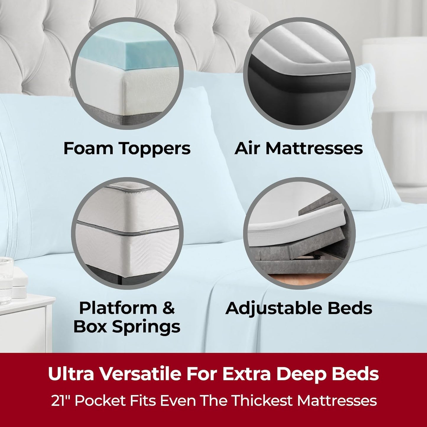 Mellanni Extra Deep Twin Sheets - 3 PC Iconic Collection Bedding - Hotel Luxury, Ultra Soft, Cooling Bed Sheets - Wrinkle, Fade, Stain Resistant (Twin, Aqua)