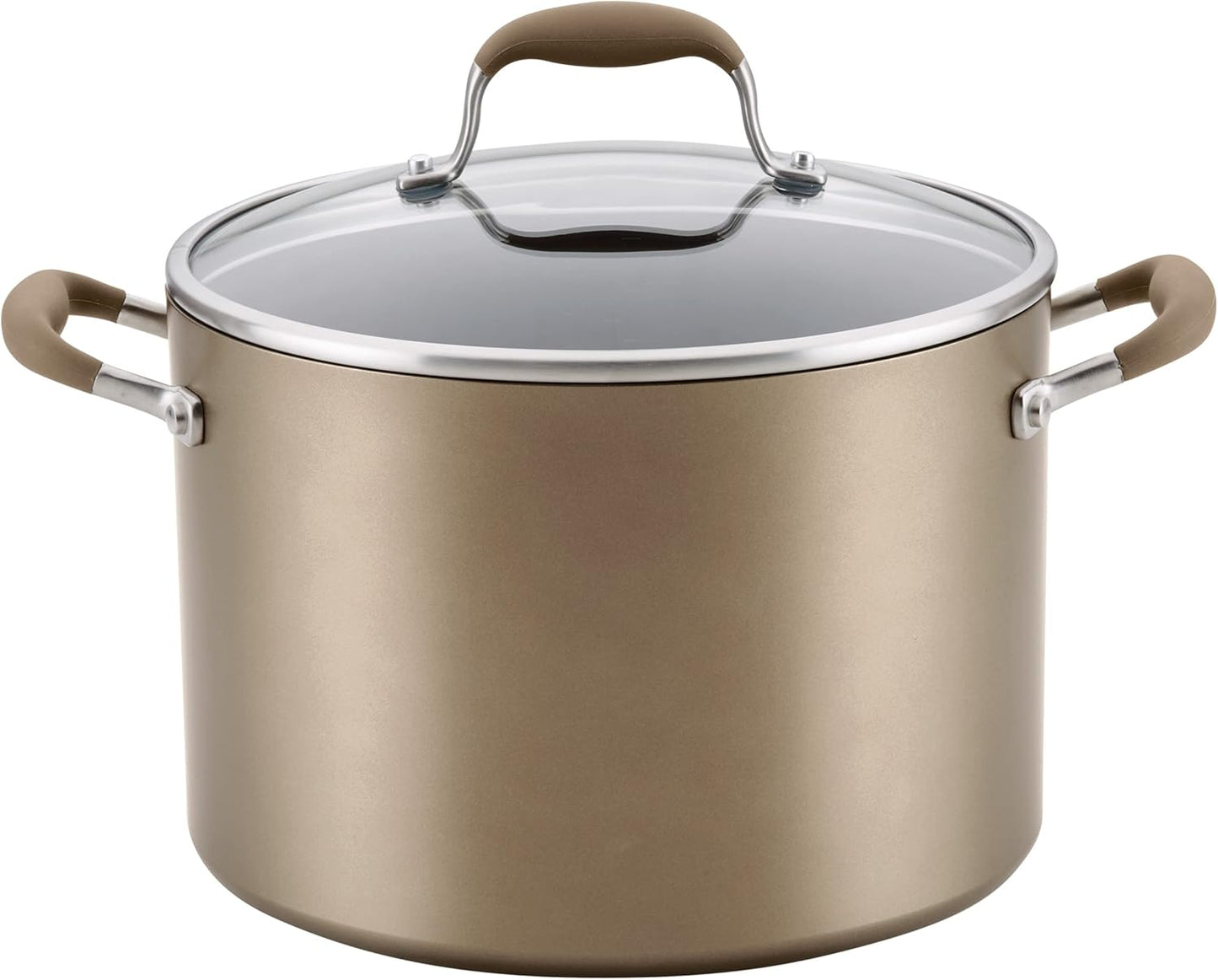 Anolon Advanced Home Hard-Anodized Nonstick Wide Stock Pot/Stockpot (10-Quart, Bronze)