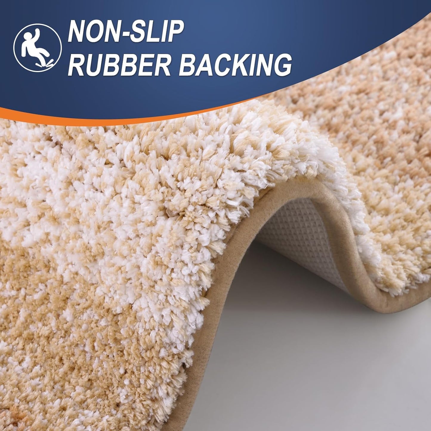 OLANLY Bathroom Runner Rugs 59x17, Extra Soft Absorbent Microfiber Bath Rugs, Rubber Backing, Quick Dry, Machine Washable Bath Mats for Bathroom Floor, Tub and Shower, Home Decor Accessories, Beige