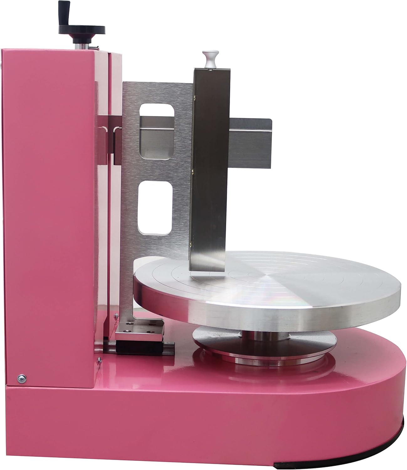 TECHTONGDA Cake Decorating Coating Machine Cream Spreading Automatic Frosting Turntable with Graduated Scraper 60-320RPM Rotating Speed for 4-12inch Cakes Pink