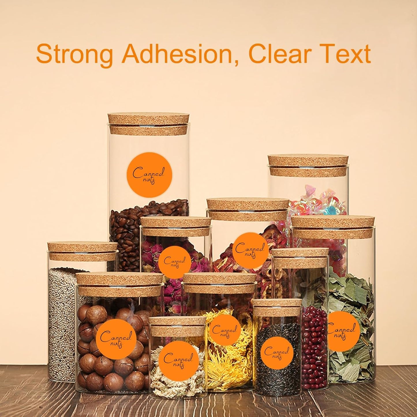 2 Inch Circle Thermal Sticker Labels, 2" Self-Adhesive Round Thermal Stickers for Business-750 Labels/1 Roll (Orange)