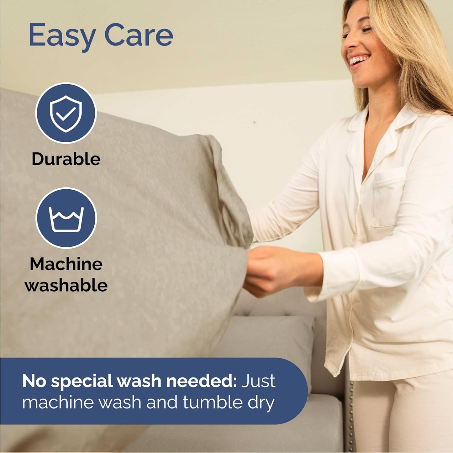 Cal King Size 4 Piece Sheet Set - Comfy Breathable & Cooling Bed Sheets Set - Hotel Luxury Bedding for Women, Men, Kids, Teens, Boys & Girls - Deep Pockets & Wrinkle Free - Beige (Heathered Sheets)