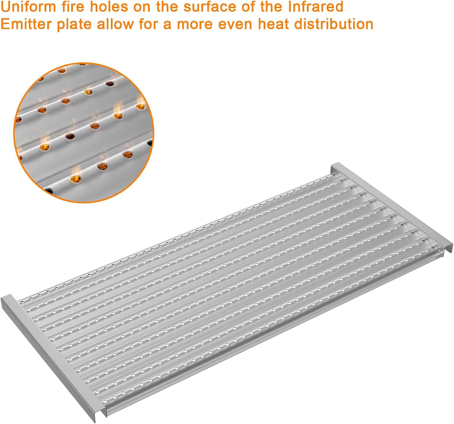 Cooking Grid Grates and Emitter Plates Replacement Parts for Charbroil Commercial Infrared 2 3 4 5 6 Burner Grills 463242515 466242515 463243016 463367016 466242516,G466-0025-W1A,Cast Iron