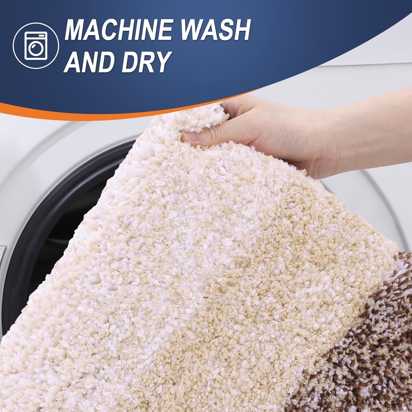 OLANLY Bathroom Rugs Mat 36x24, Extra Soft Absorbent Microfiber Bath Rugs, Rubber Backing, Quick Dry, Machine Washable Bath Mats for Bathroom Floor, Tub and Shower, Home Decor Accessories, Brown