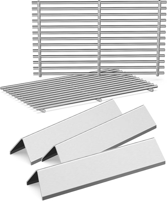 QuliMetal Upgraded SUS304 15.3" Flavorizer Bars & 17.5" Grates for Weber Spirit 200 Series (Front-Mounted Control), Spirit II E-210 Gas Grills Replacement, Grill Parts for Weber GS4 Spirit 7635 7637