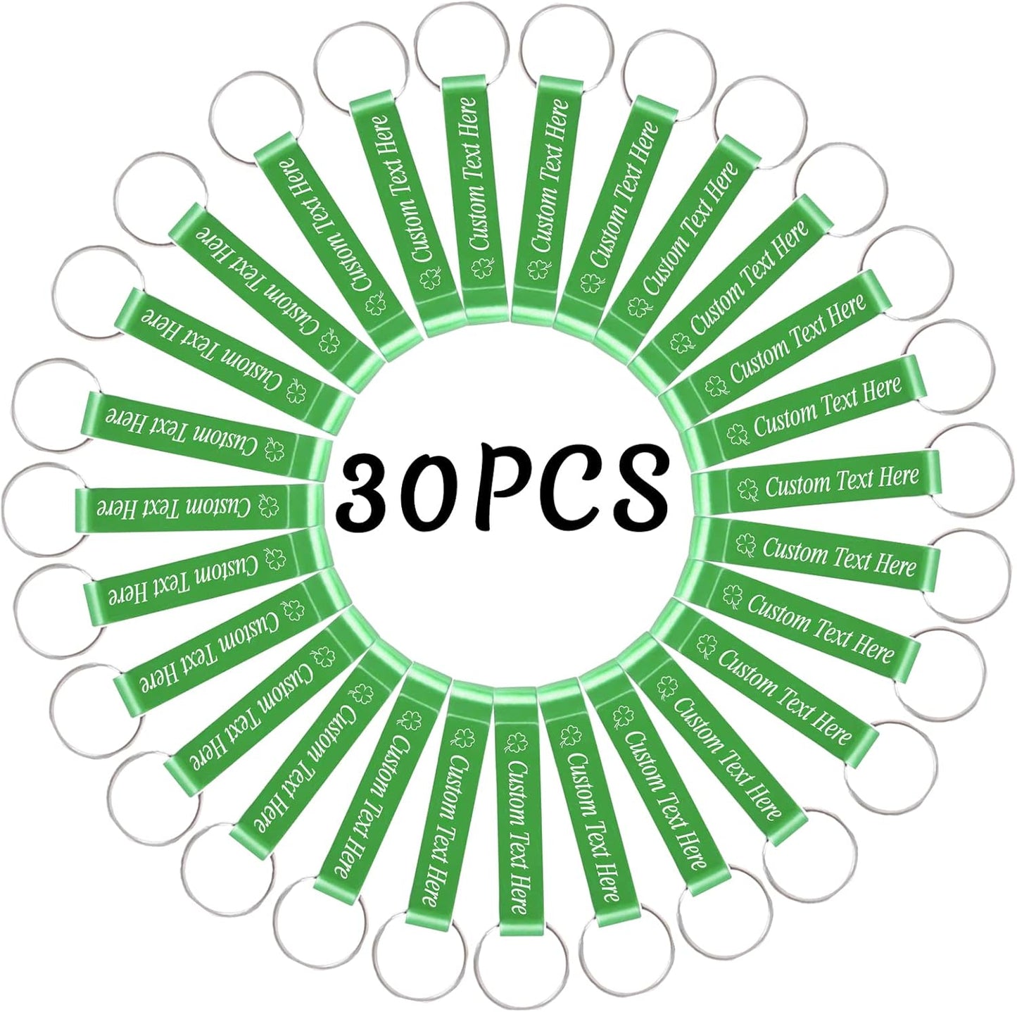 30PCS Personalized Bottle Opener Keychain Bulk Custom Beer Bottle Opener with Logo Text Engraved Wedding Bottle Opener Favors Customized Gifts for Guests Baby Shower Birthday Party-Green