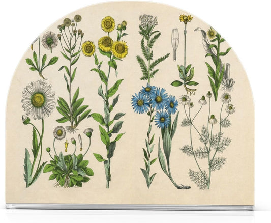 Herbs Botanical Plants Napkin Holder for Table Paper Napkins Holder Acrylic Tissue Dispenser Kitchen Dining Room Bathroom Party Car Decor