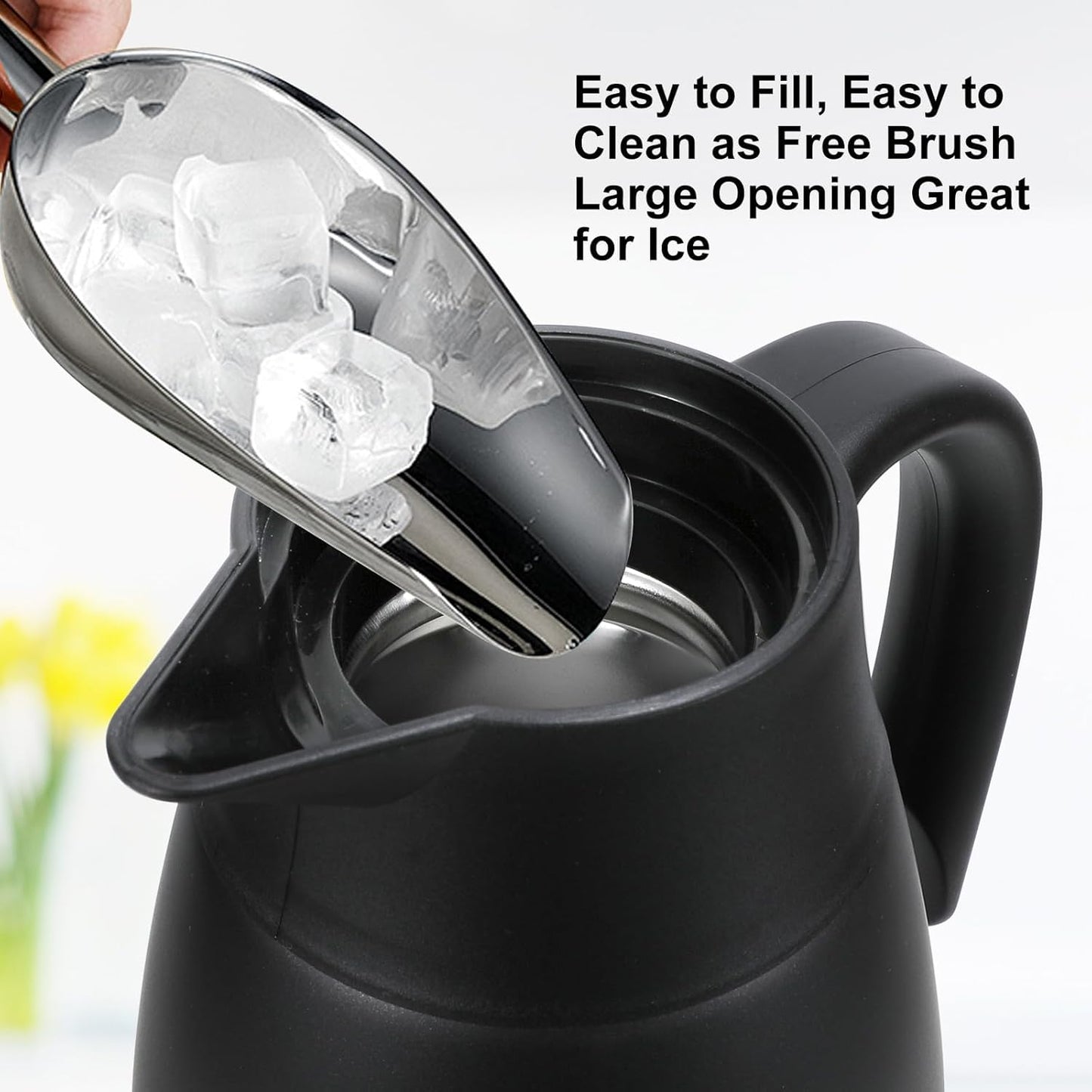 70 oz Thermal Coffee Carafe, Updated 2 PCS Insulated Stainless Steel Coffee Carafes for Keeping Hot Coffee & Water Hot Beverage-12Hours, Double Walled Vacuum Coffee Carafe(Gold+Gold)