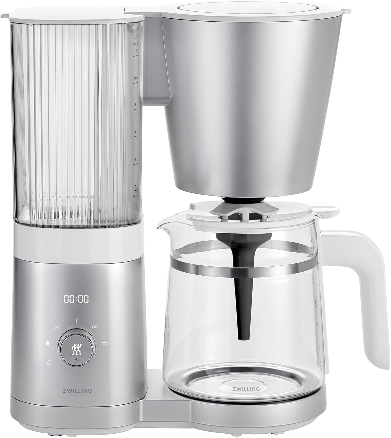 ZWILLING Enfinigy Glass Drip Coffee Maker 12 Cup, Awarded the SCA Golden Cup Standard, Silver