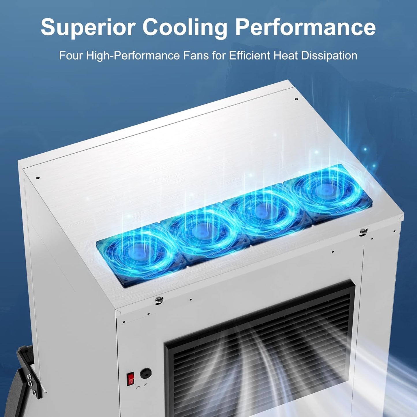 COTLIN 22" Commercial Ice Maker Machine 550LBS/24H with 350LBS Storage Bin, SECOP Compressor, 195 Ice/5–15 Min, Large Nugget Industrial Ice Maker with Water Filter, Self-Cleaning/Timing for Business