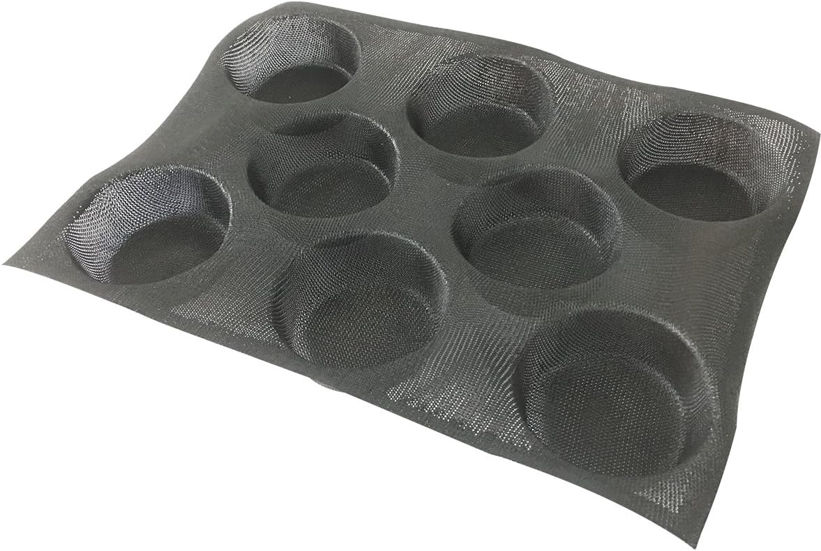 Bluedrop Silicone Bun Bread Forms Round Shape Trays Perforated Bakery Molds Fit Half Pan Size