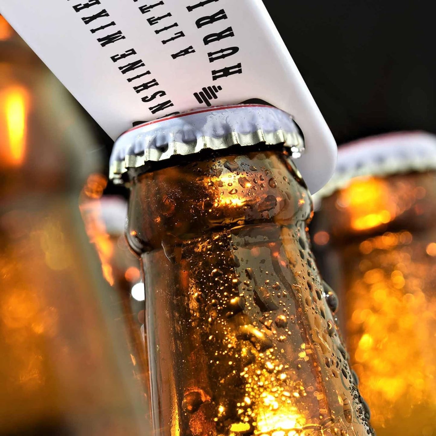 Funny Sarcastic Quotes Stainless Steel Bottle Opener Sunshine Mixed with A Little Hurricane Flat Beer Bottle Opener Keychain for Home Kitchen Bar Restaurant Party Birthday Gift