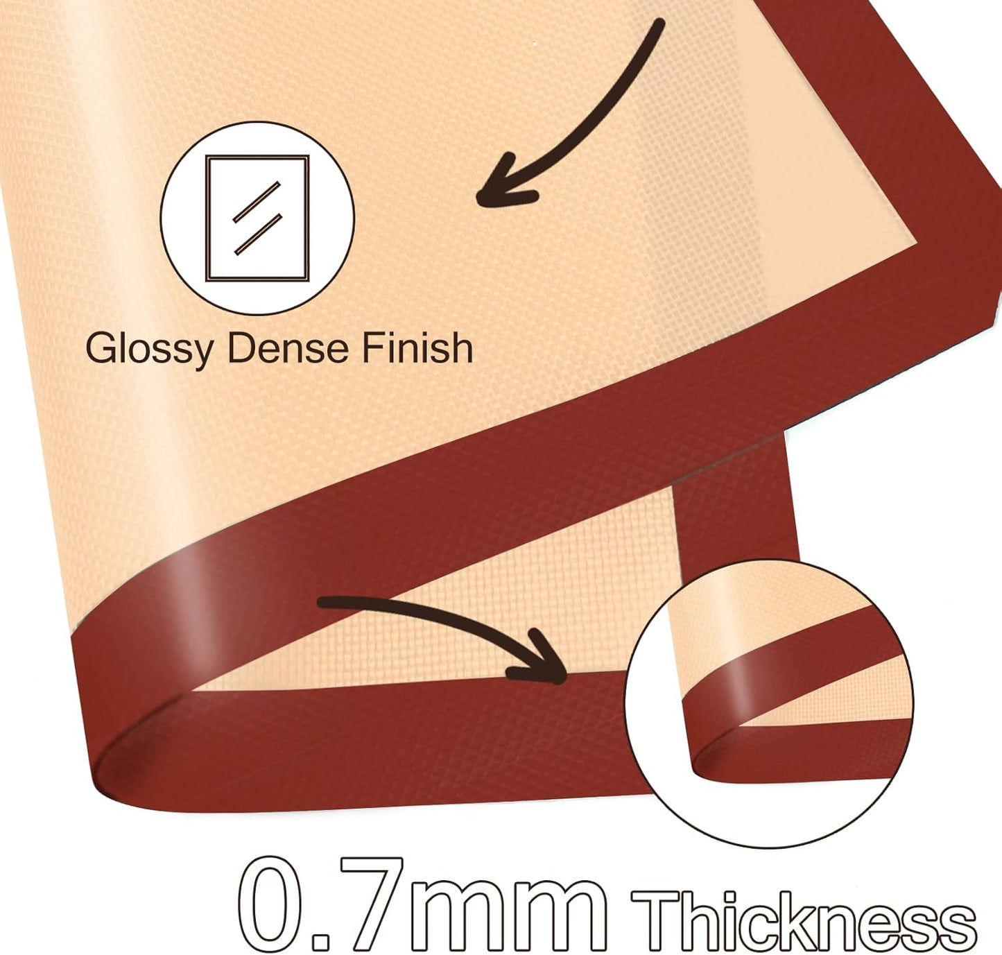 Silicone Baking Mat, 3 Pack Reusable Baking Mat, Non-Stick, Food Safe Silicone Mats for Baking, Oven Baking Sheet for Making Cookies, Macaroons, Bread