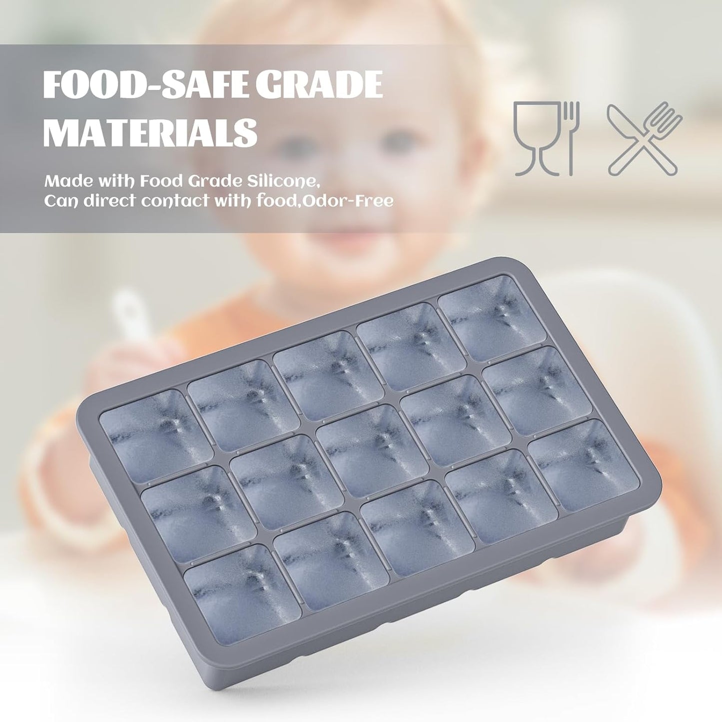 Silicone Ice Cube Tray 3 Pack, HANCELANT Ice Cube Mold, Ice Trays for Freezer with Lid for Whiskey, Baby Food, BPA Free, Easy Release
