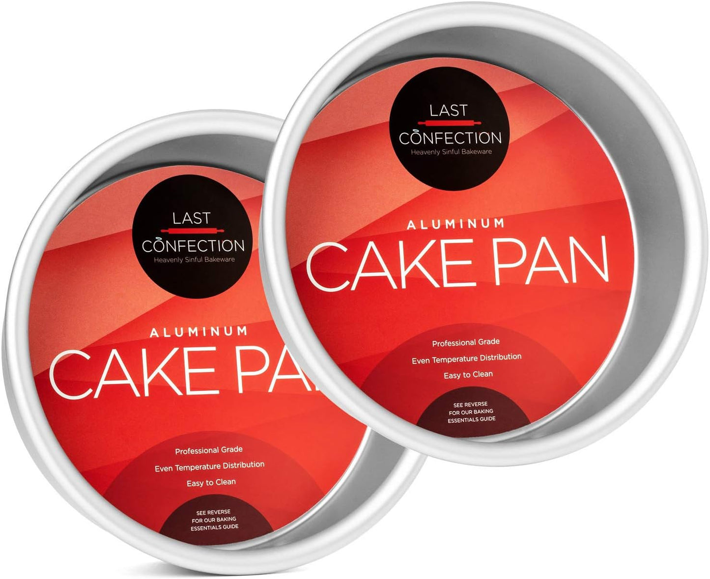 LAST CONFECTION 2-Piece Round Cake Pan Set - 6" x 2" Deep Aluminum Pans