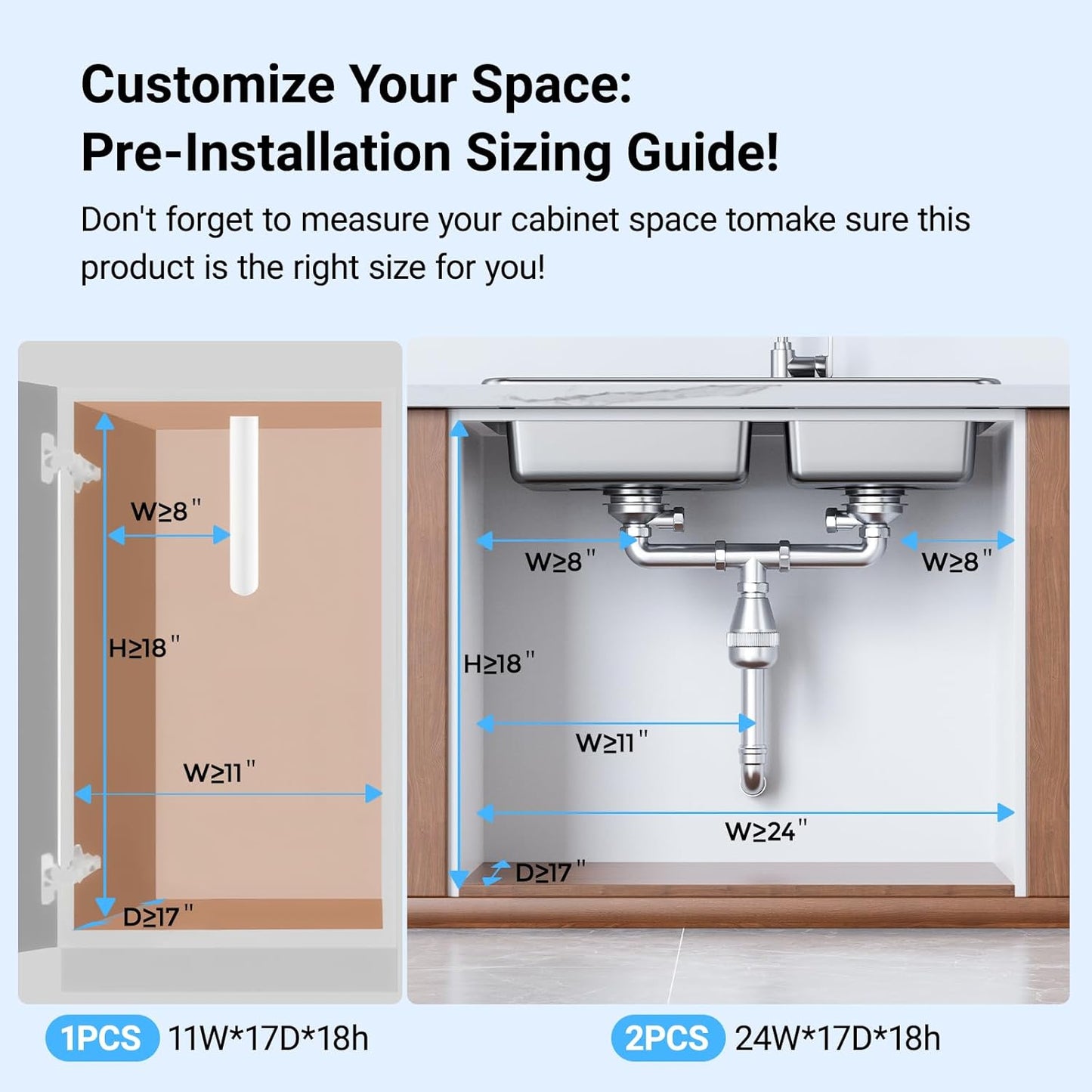 Under Sink Organizer, 2-Tier Metal Under Sink Organizers and Storage, Slide Out Pull Out Cabinet Organizer for Kitchen, Bathroom, Pantry, Laundry, Study, Black