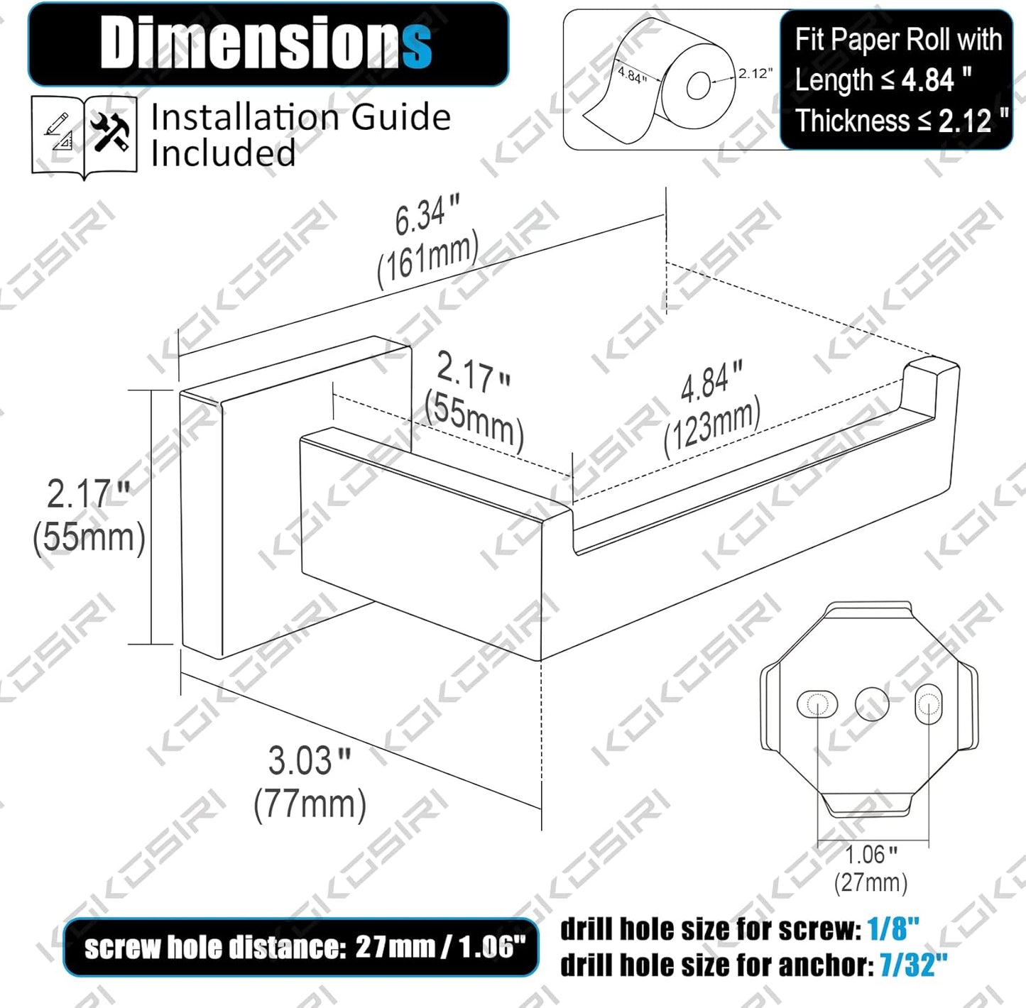 KOKOSIRI Gold Toilet Paper Holder Toilet Roll Holder for Bathroom Kitchen Washroom T-304 Stainless Steel Wall Mounted, 2 Pack, B2003BG-P2