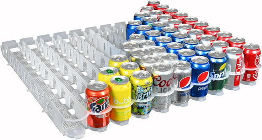 Display Technologies Visi-Slide Gravity Fed Organizer for 12/16oz low ring Beverages on Flat and Angled Shelves in Cold Vaults & Coolers, Drink Organizer (Pack of 2)