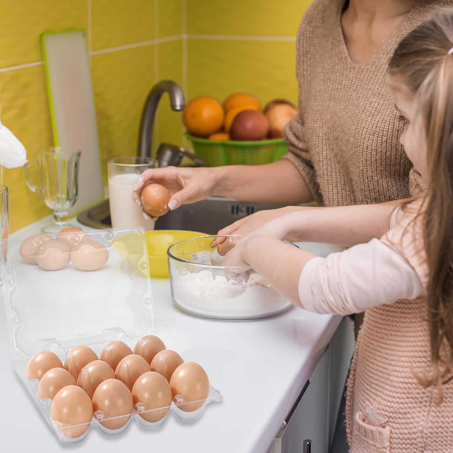 200Pcs Plastic Egg Carton Bulk Empty Clear Egg Tray Holder Container for Farm Business Market Home Kitchen Refrigerator Storage (3 x 4 Grids)