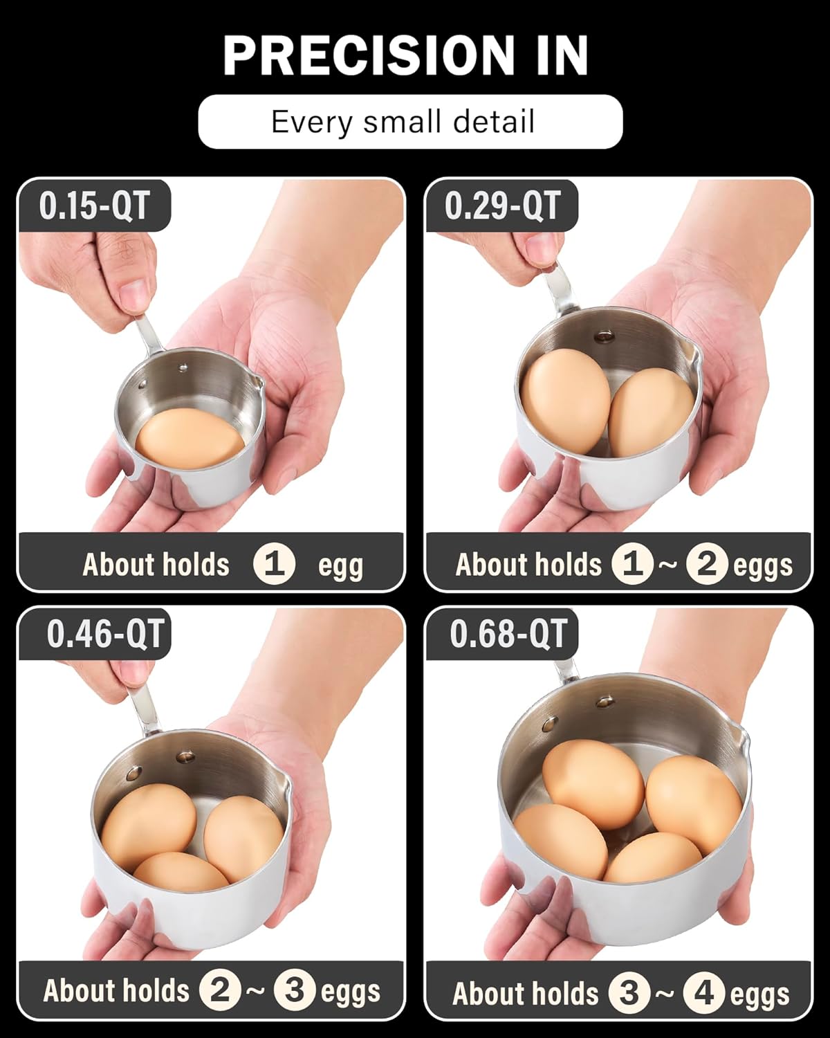 Cooks Standard Stainless Steel Butter Warmer 0.68 QT, Multi-Ply Clad Small Sauce Pan, 640ml Mini Butter Chocolate Milk Melting Pot with Pour Spout Cooking Pot ideal for Chefs, Baristas