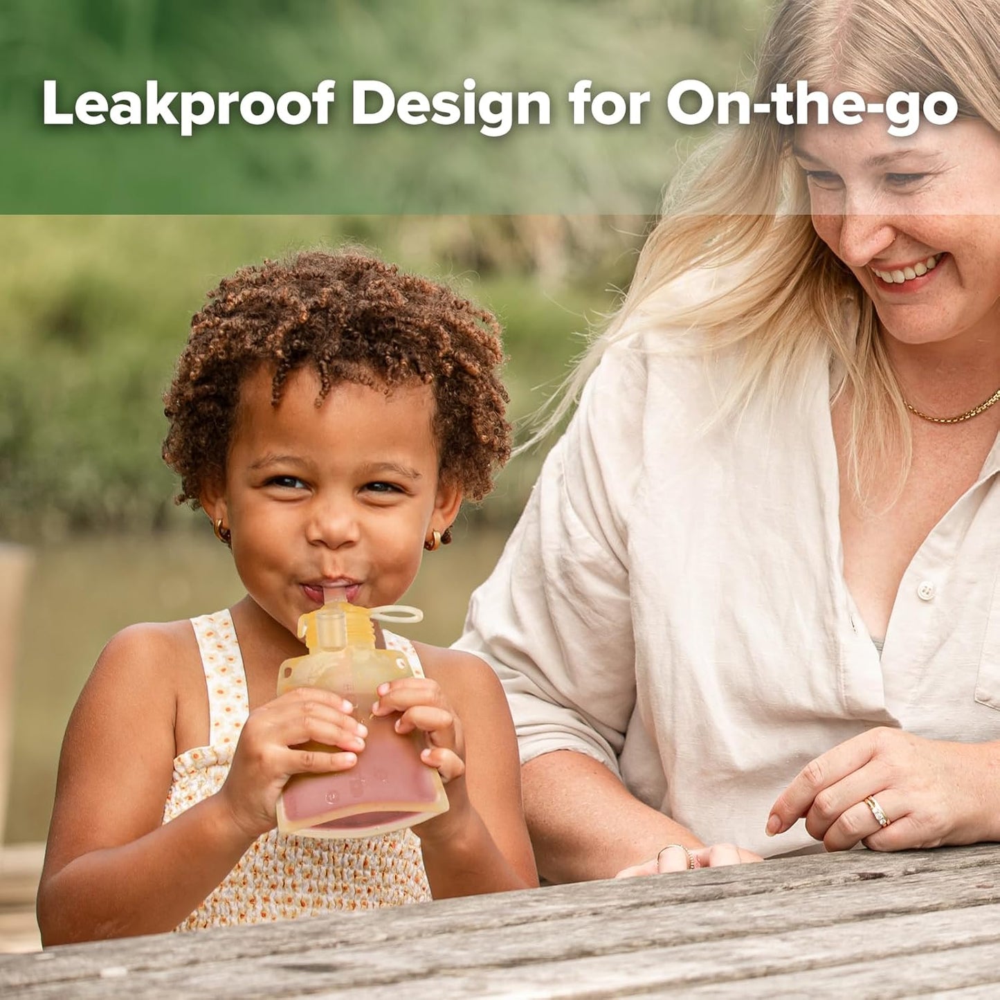 haakaa Pouch Reusable Baby Food Pouch, Reusable Pouches for Toddlers Kids Squeezable Pouch, Washable Freezer - Make Homemade Organic Food for Babies/Toddlers, 4oz, 2 Pack (Yellow)