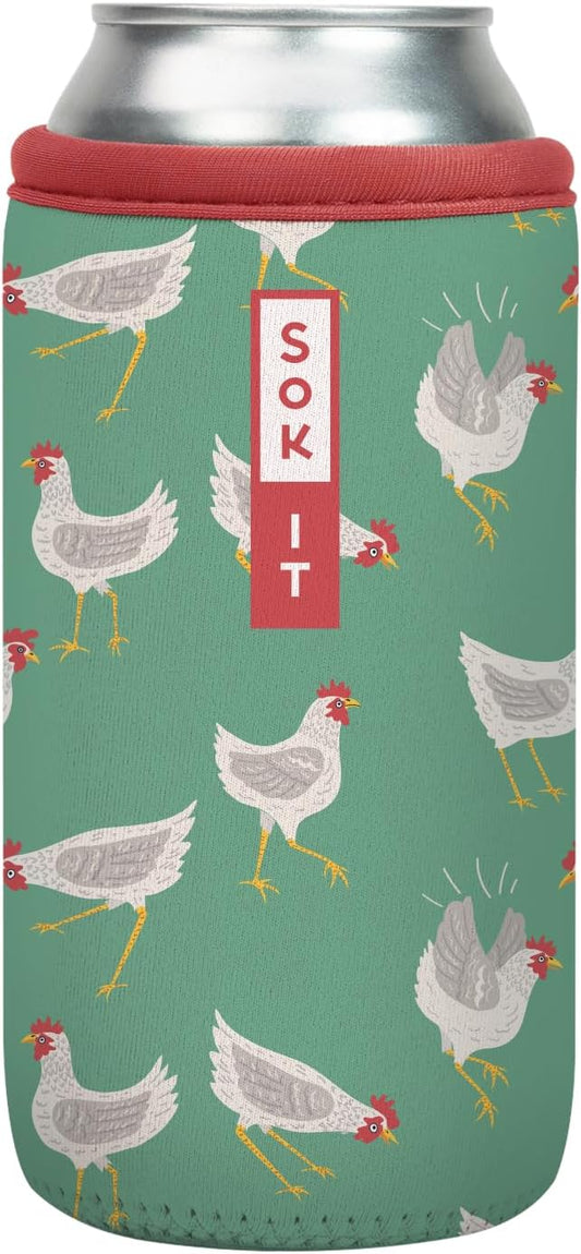 Sok It CanSok Sleeve for Beer & Soda Insulated Neoprene Cover (Flew The Coop, 16oz Can Sleeve)