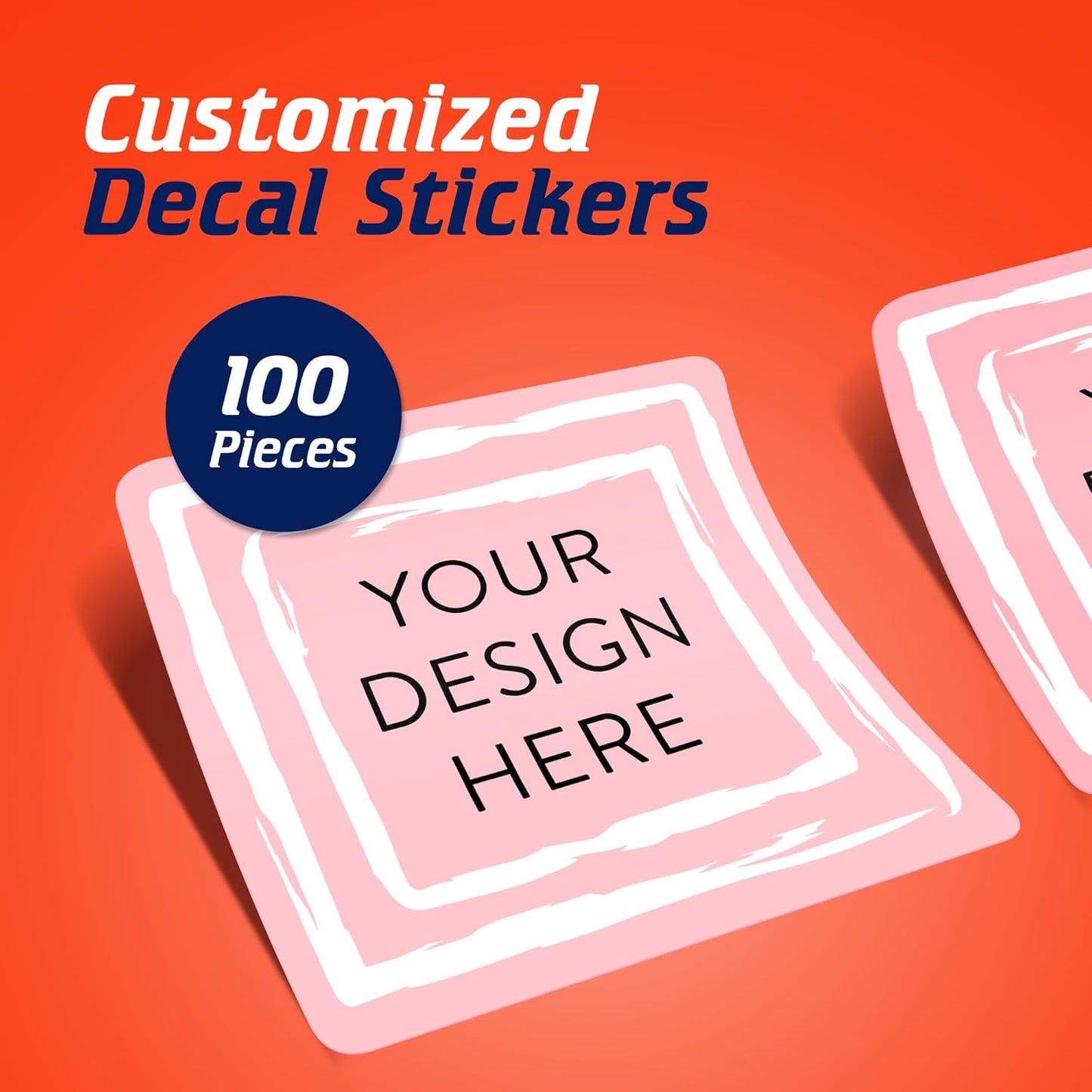 100 Custom Vinyl Stickers - Upload Your own Image, Text, Design, Logo - Personalized Logo Labels for Handmade, Packaging, Bottle, Jars, Candle, Brand Stickers (Mountain, 1.5x1.5 Square)