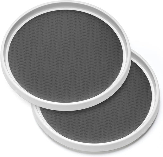 2 Pack, 12-Inch Non-Skid Lazy Susan Organizers - Turntable Rack for Pantry Organization and Storage, Kitchen, Fridge, Cabinets, Bathroom Makeup Vanity Countertop, Under Sink Organizing, Spice Rack