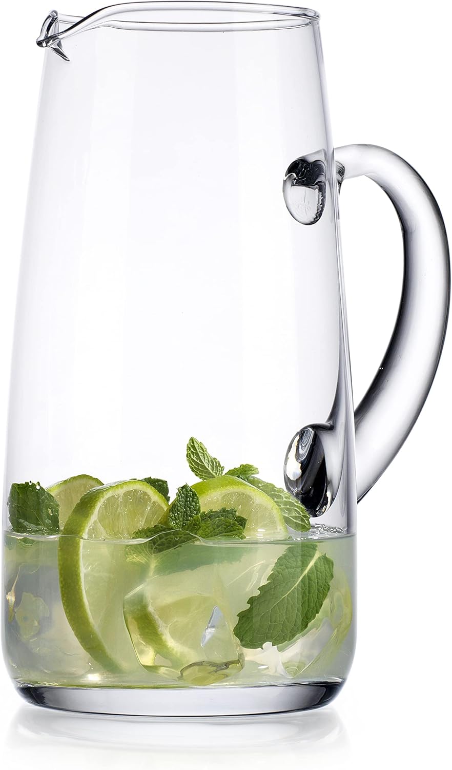 Glass Water Pitcher with Spout – 63 Oz Elegant Serving Carafe for Water, Juice, Sangria, Lemonade, and Cocktails – Clear Glass Beverage Pitcher.