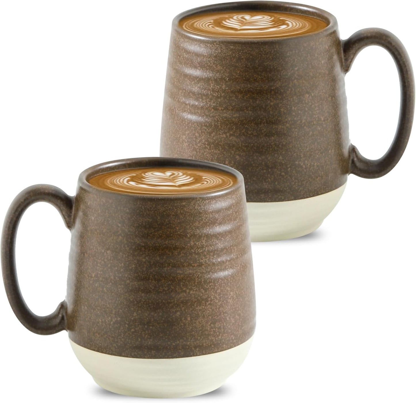 Hasense 20 oz Coffee Mugs, Large Tea Cups with Comfortable Handle Set of 2, Perfect for Coffee, Latte, Hot Cocoa, Dishwasher and Microwave Safe, Brown