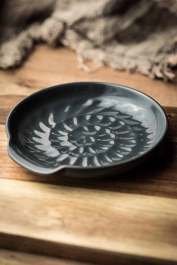 Spoon Rest for Stove Top, Cooking Spoon Holder for Kitchen Counter, Modern Farmhouse Decor Utensil Rest for Spoons, Ladles Tongs Spatula, Dark Gray