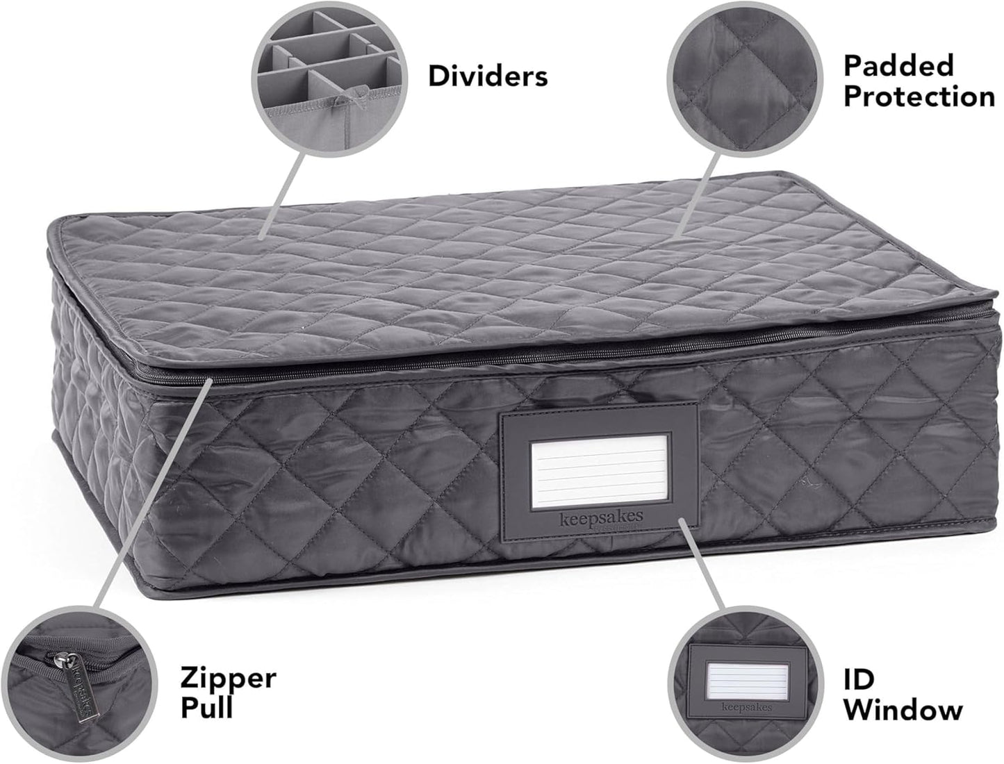 Covermates Flatware Storage - Washable and Stain Resistant, ID Window, Kitchen Storage, Slate