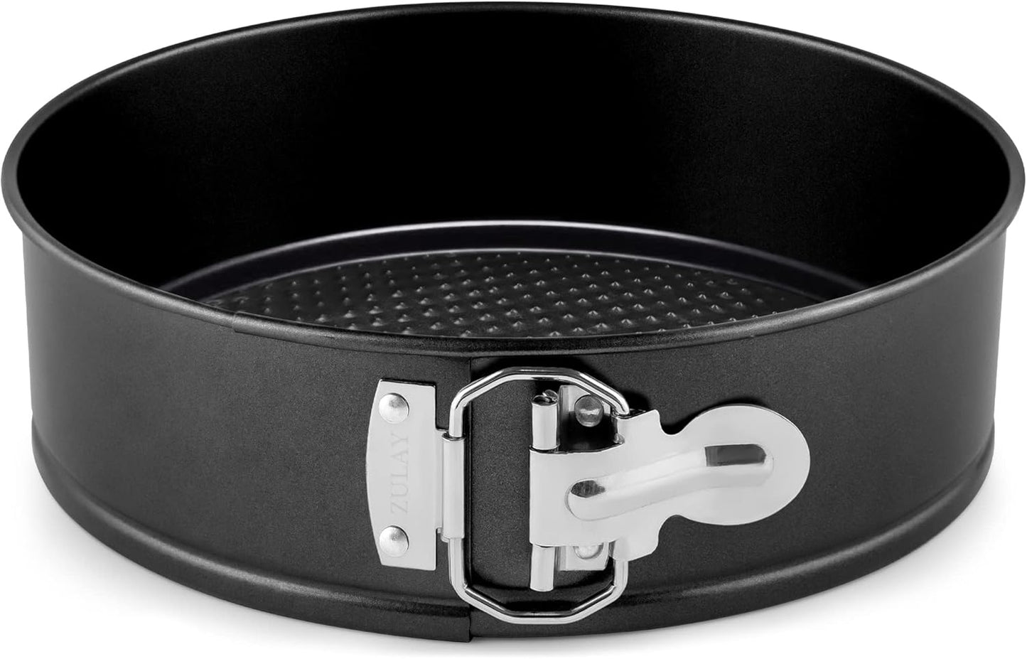 Zulay Kitchen 7-Inch Non-stick Cheesecake Pan -Leakproof Springform Pan with Removable Bottom and Easy Release - Round Cake Pan for Baking Cheesecake, Deep Dish Pizza (Black)